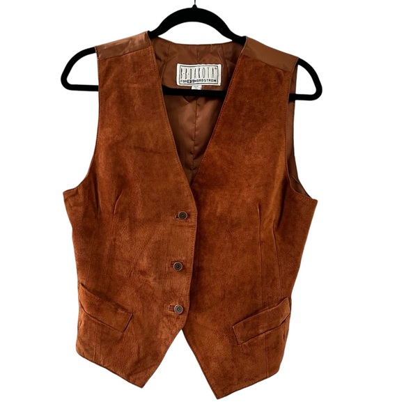 Nordstrom Jackets & Blazers - Vintage Nordstrom leather brown vest size M